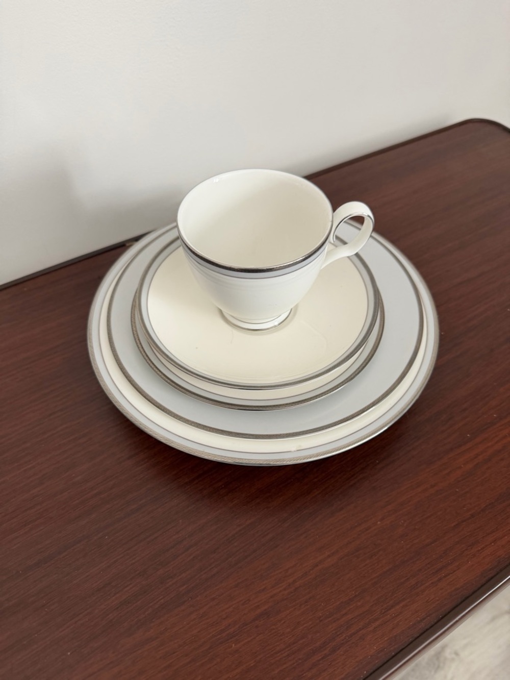 Noetake Aegean  Mist collection Porcelain Teacup and Plate Set
